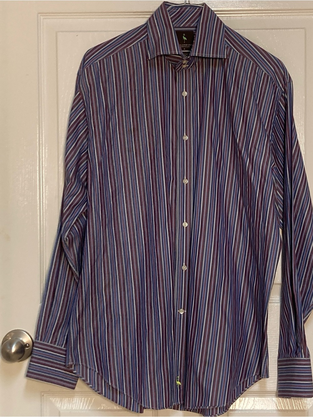 Tailorbyrd Men's Striped Dress Shirt - Purple & Blue